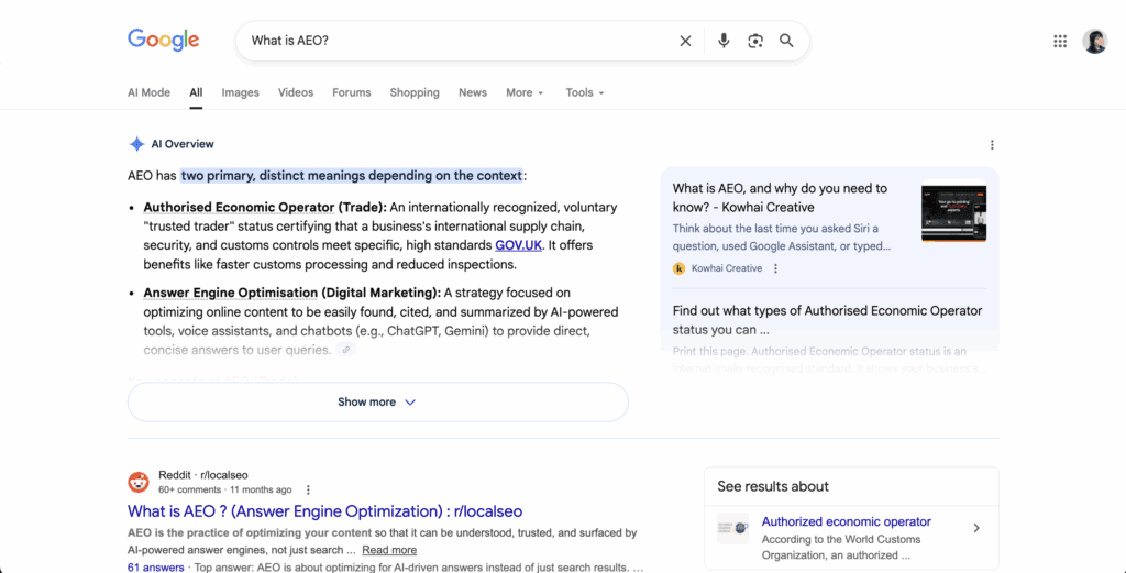 Google Answer Snippet