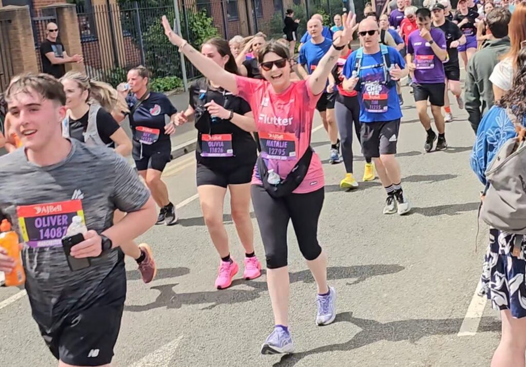 Nat running the Manchester 10k